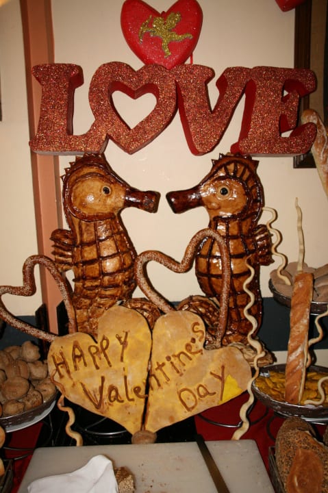 Valentinstag-Deko im Restaurant Jaz Makadi Oasis Resort