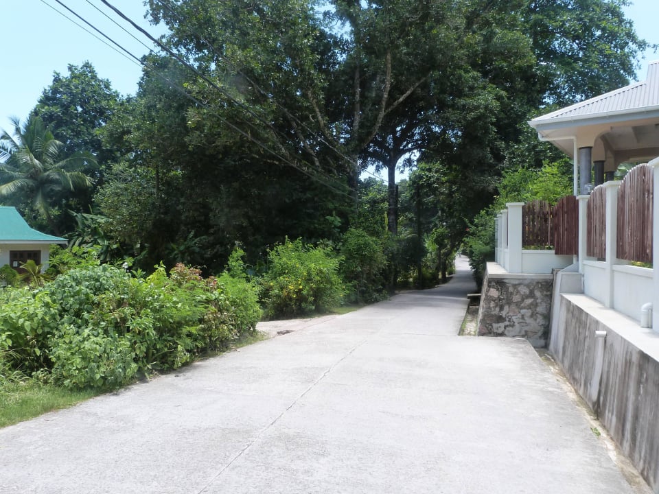 Vor dem Gäsehaus (rechts) links ist ein Geschäft Bernique's Guesthouse