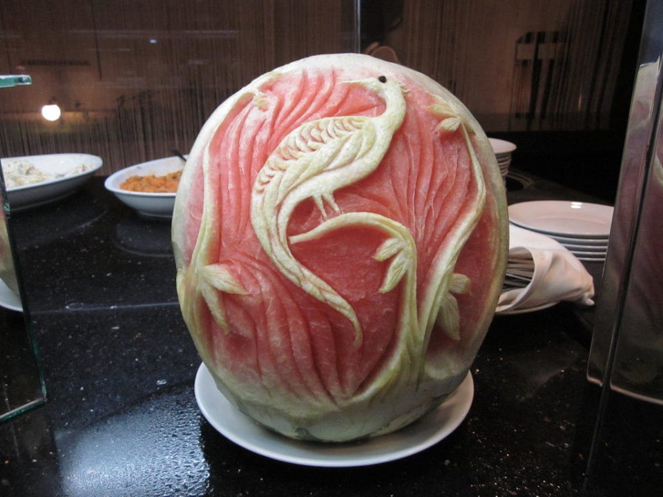 Melonenschnitzerei zur Deko Hotel Suhan Cappadocia