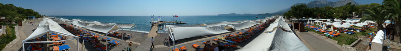 180 Grad Panorama auf dem Hotelstrand Ulusoy Kemer Holiday Club