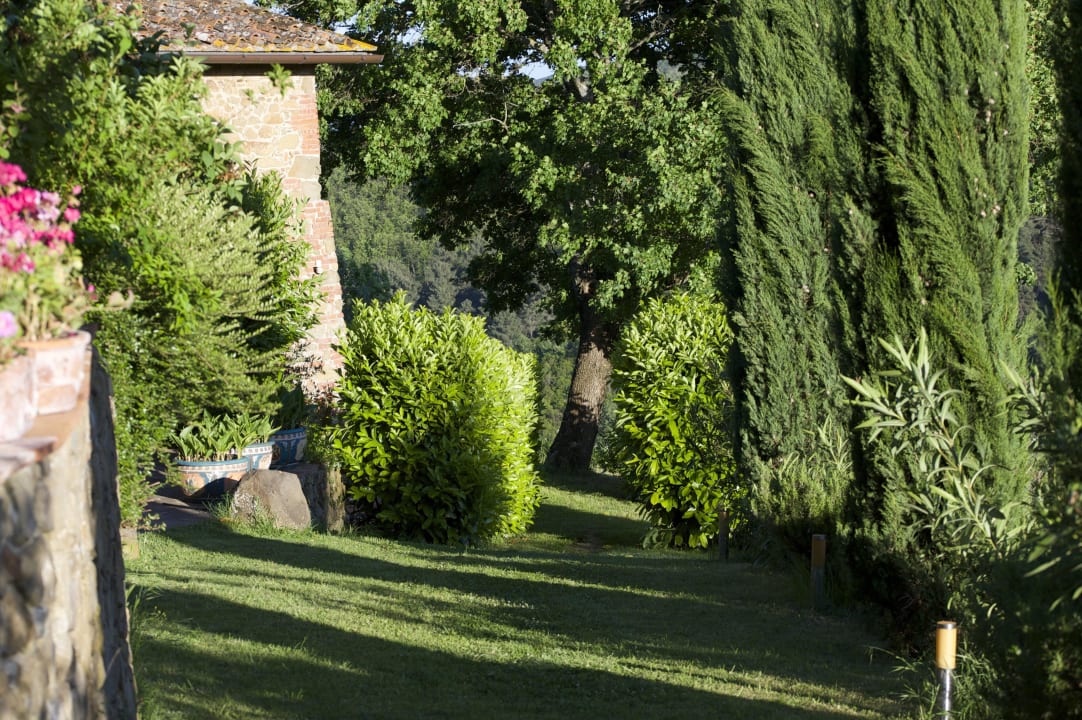 Weg vom Parkplatz zum Pool Ventena Vecchia antico frantoio