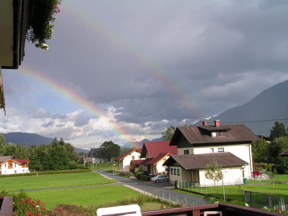 Blick vom Balkon nach Gewitter Pension Leyrer