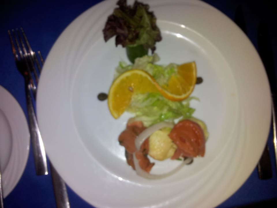 Duo vom Lachs im Restaurant Fusion The Grand Hotel Sharm El Sheikh