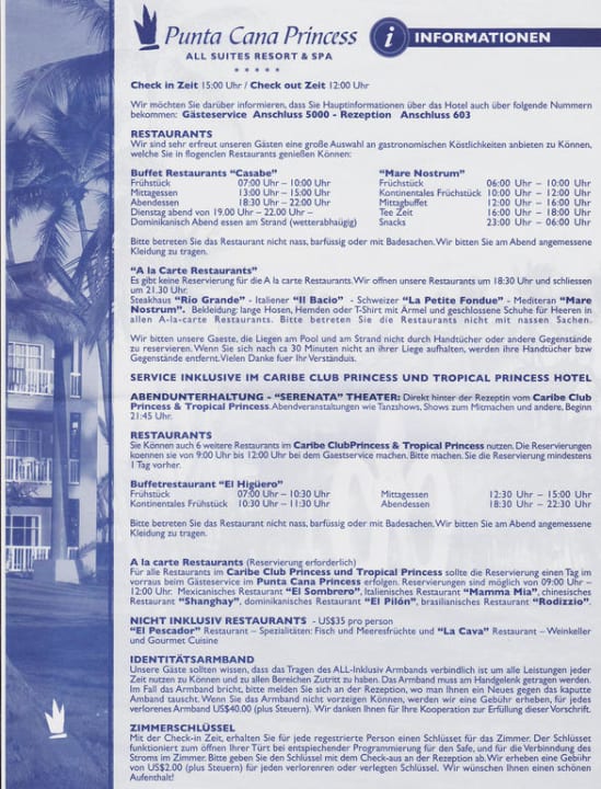 Sinnvolle Hinweise zum PCP Punta Cana Princess All Suites Resort & Spa