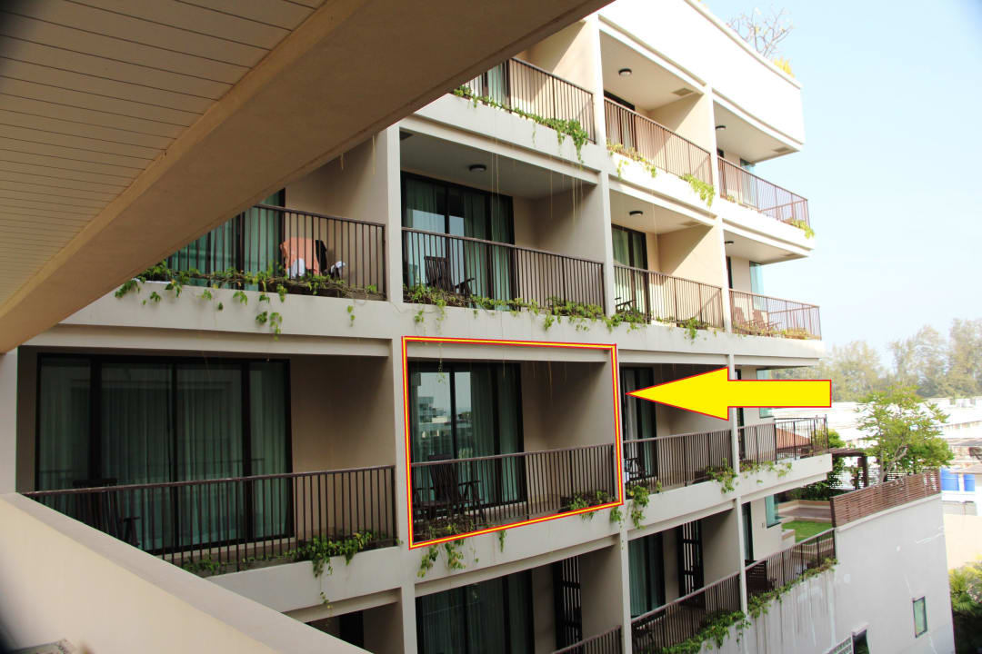 Blick auf den Balkon Hotel Tara Mantra Cha Am