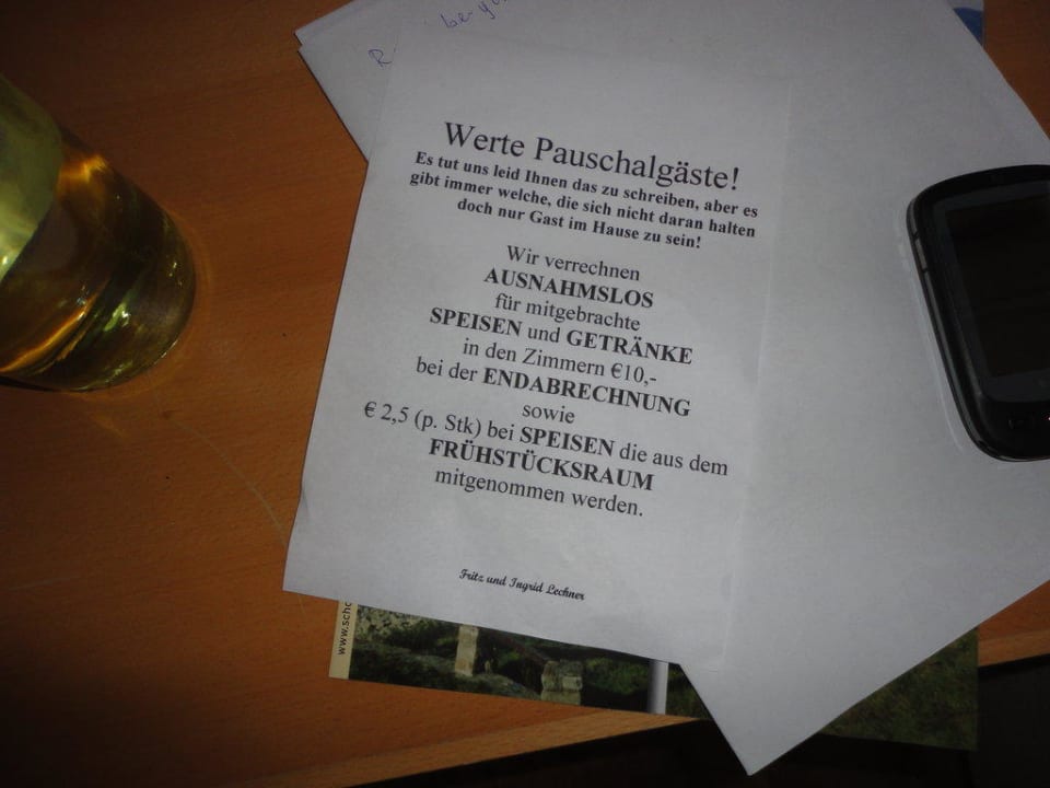 Aufgefunden am 2. Tag im Zimmer Gasthof Pension zur Kartause