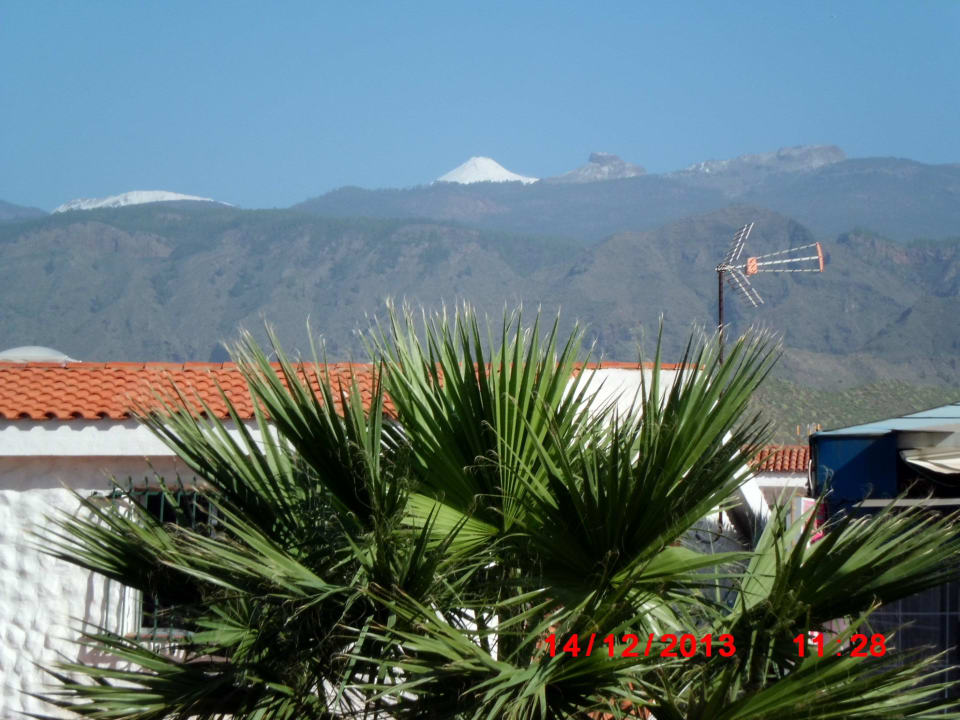 Von der Anlage gesehener Teide mit viel Schnee HOVIMA Panorama