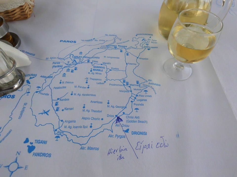 Lage auf der Insel Paros Apartments Tarsa