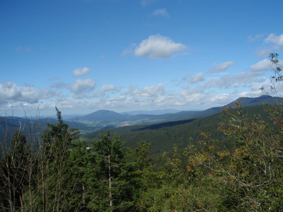 Ausblick auf die Berge vom Balkon Hotel Herzog Heinrich