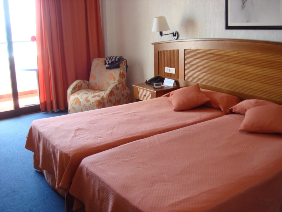 Blick auf die Betten Hotel Lancelot