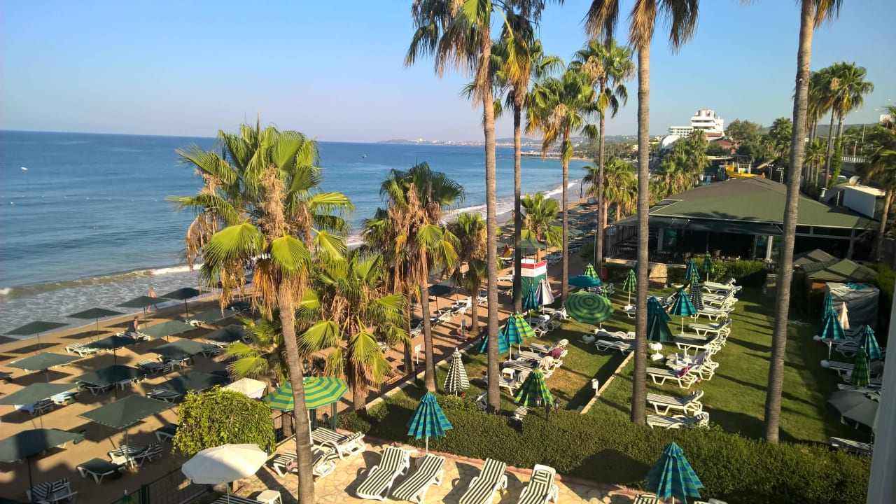 Garden.. Aussicht Balkon auf Liegewiese Antik Garden