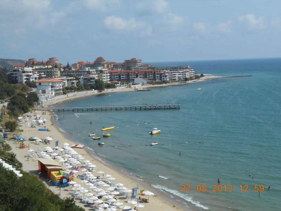 Widok na plażę z windy Paradise Beach Hotel
