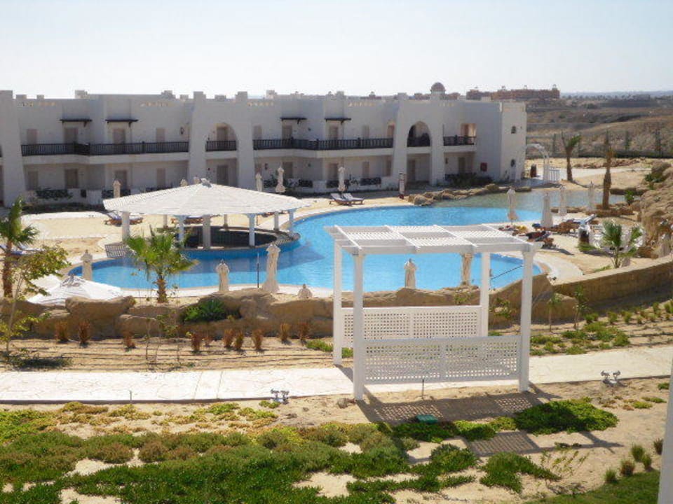 Blick vom Balkon Hilton Marsa Alam Nubian Resort