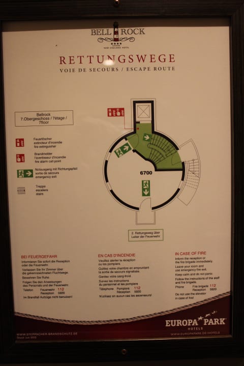 Fluchtplan Hotel Bell Rock Europa-Park