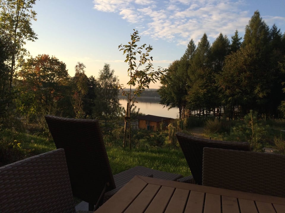 Ausblick von der Terrasse auf den See Center Parcs Park Bostalsee