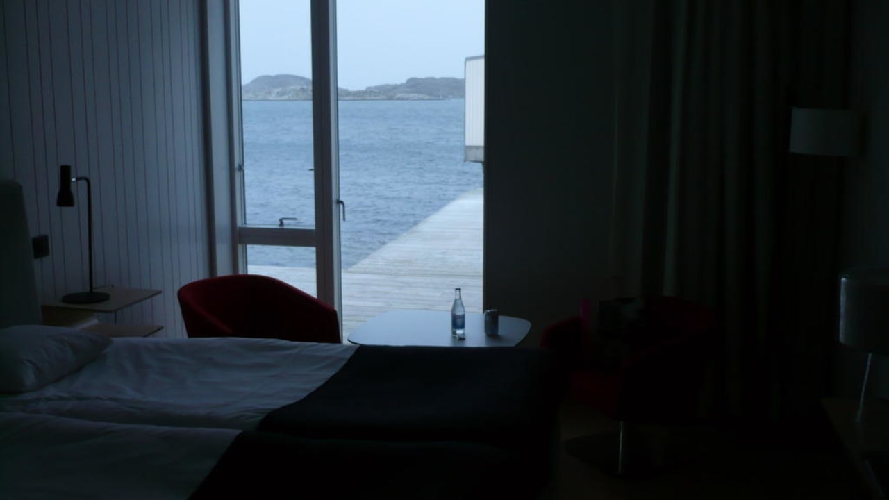 Aussicht und Bett Gullmarsstrand Hotel