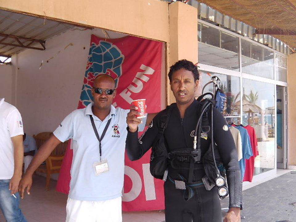 Awad und Bob vom Diving-Center Beach Albatros Resort