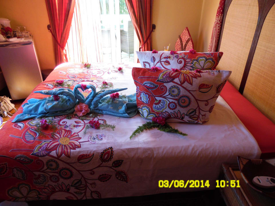 Bett Dekoration jeden Tag anders Villa Seewoo