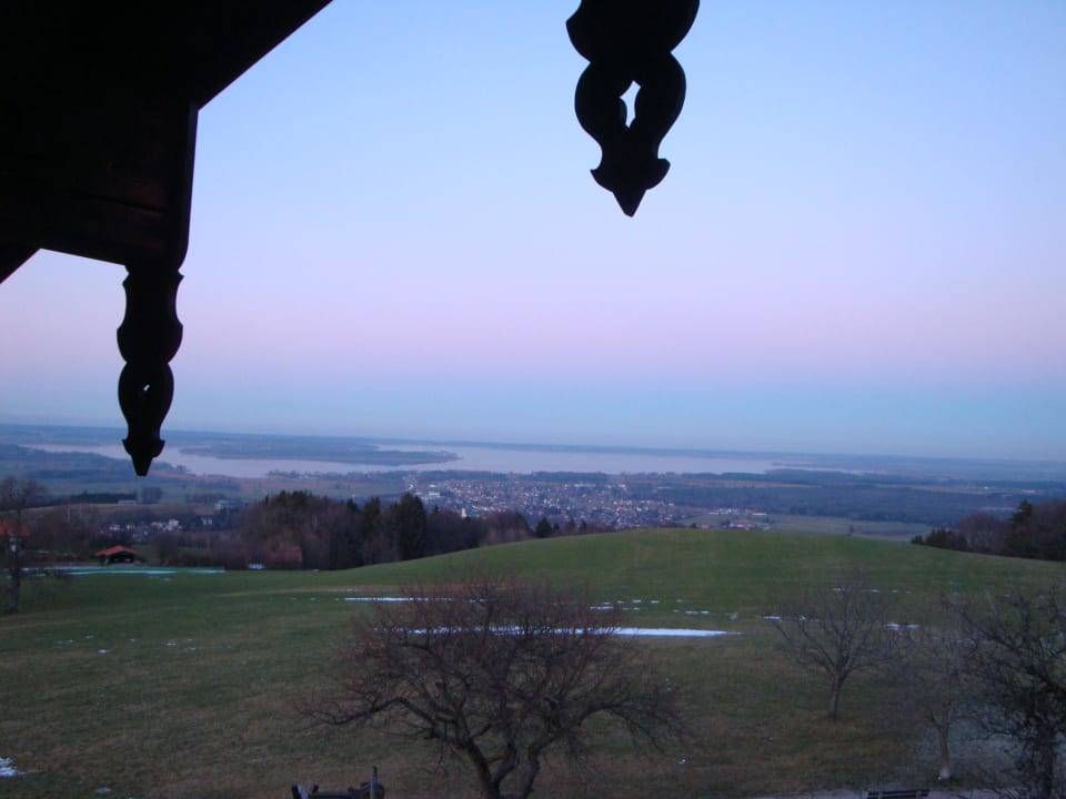 Aussicht von unserem Balkon am Abend Hotel Seiseralm & Hof