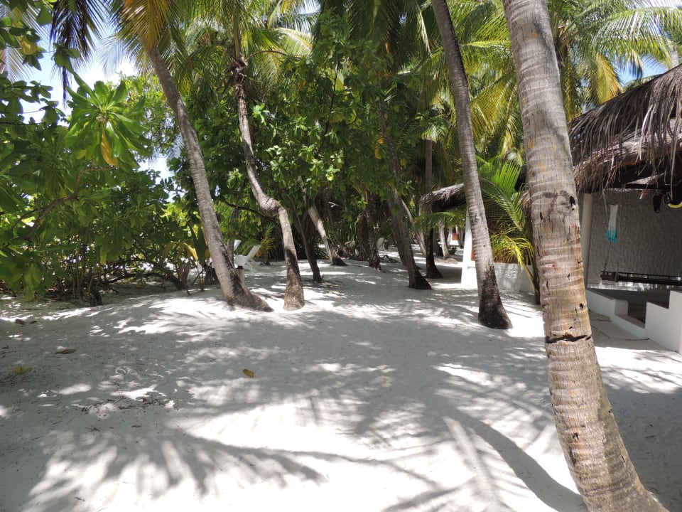 Vor den Bungalows Angaga Island Resort