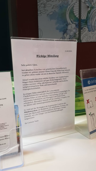 Warnhinweis Virus Harmony Boutique Resort