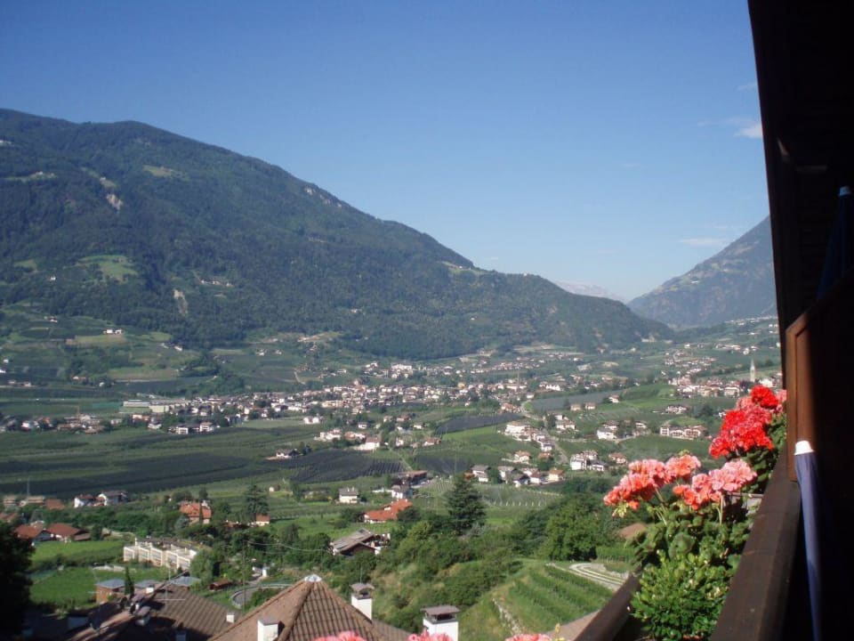 Blick vom Balkon Richtung Vinschgau Residence Fischerhof