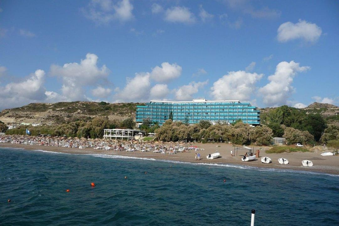 Blick vom Fährschiff nach Rhodos Hotel Calypso Beach