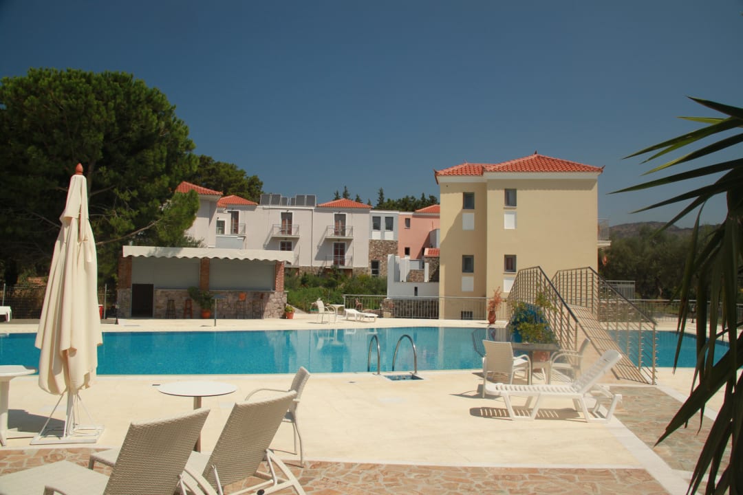 Blick auf die Häuser 2 - 4 Hotel Theofilos Superior