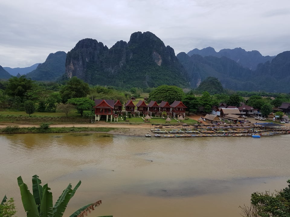 Vom Balkon  Hotel Vansana Vangvieng