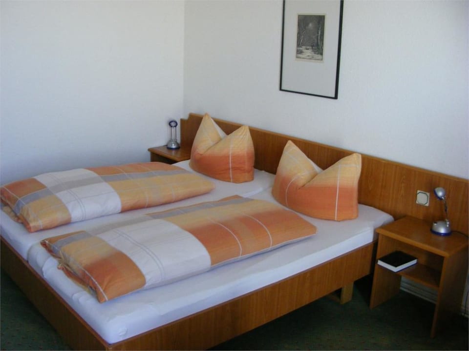 Zimmerbereich mit Blick auf das Doppelbett Rügen Hotel
