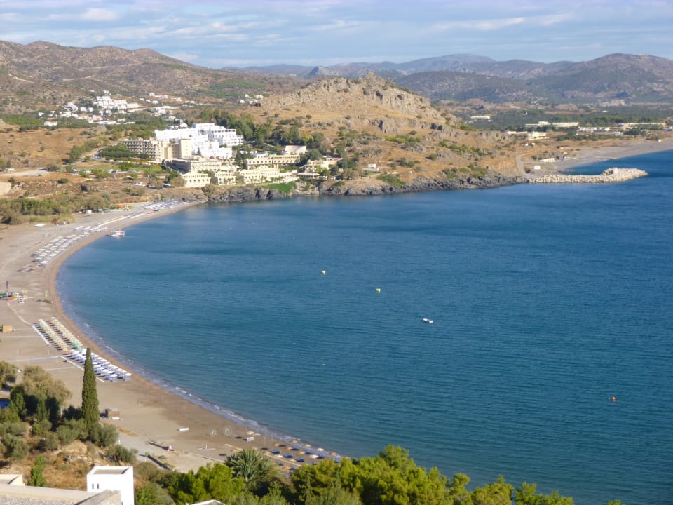 Blick über die Vlichabucht Lindos Mare, Seaside Hotel