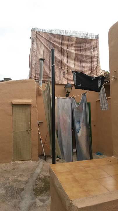 Blick vom Garten auf Terrasse Finca Kalotta