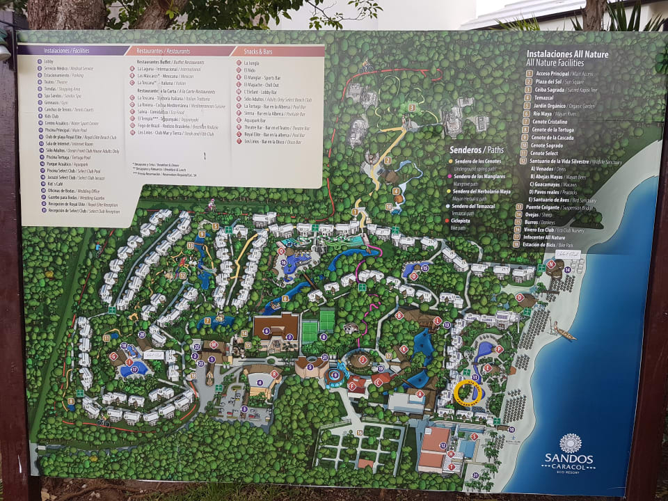"Hotelkarte / Hotelmap." Sandos Caracol Eco Resort (Playa del Carmen ...