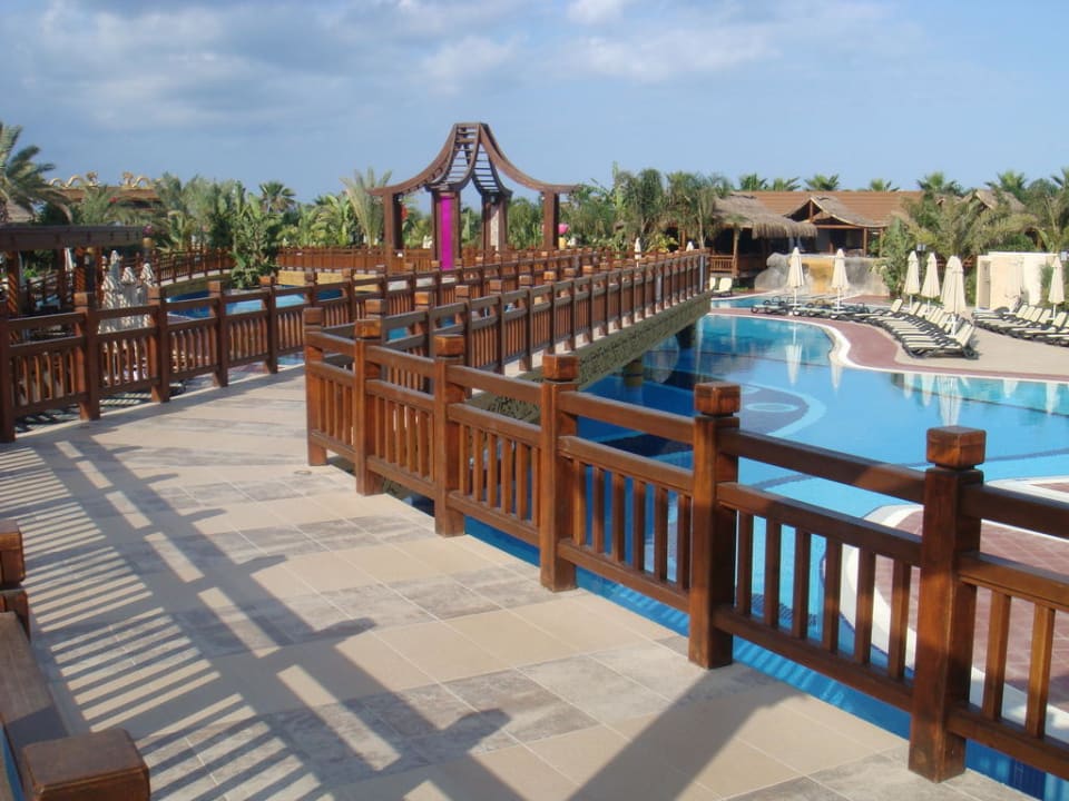 Blick auf Pool & Garten Hotel Royal Dragon
