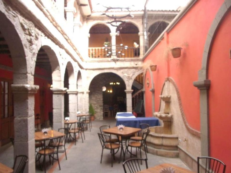 Der überdachte Innenhof Patio de Piedra Hotel Boutique