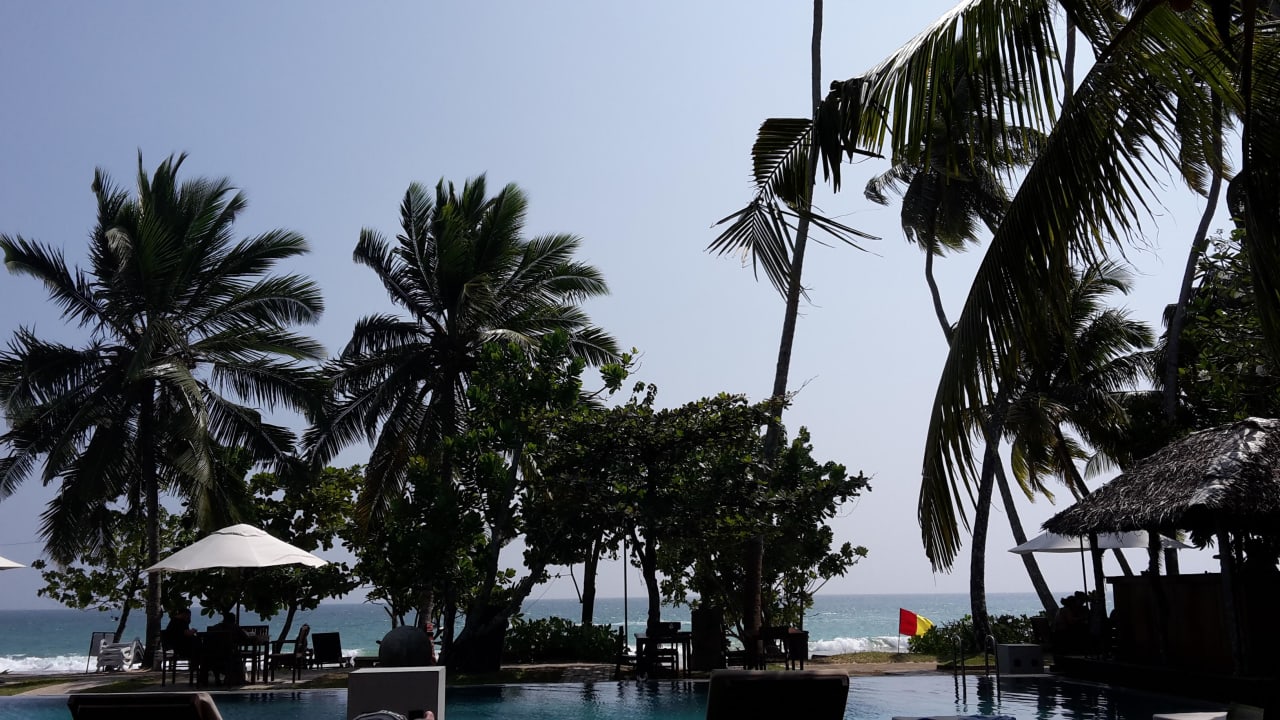 Blick von der Terrasse  Hotel Paradise Beach Club