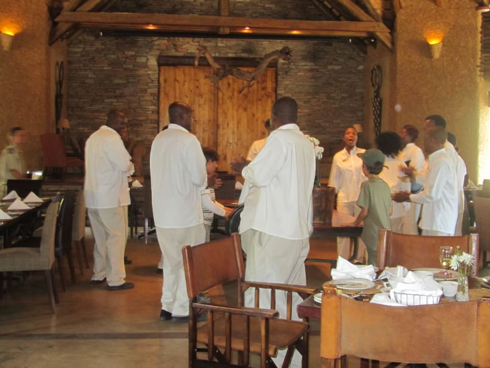 Happy Staff Singing and Dancing with Guests! Kapama River Lodge
