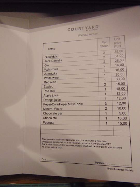 Sonstiges Hotel Courtyard by Marriott Warsaw Airport