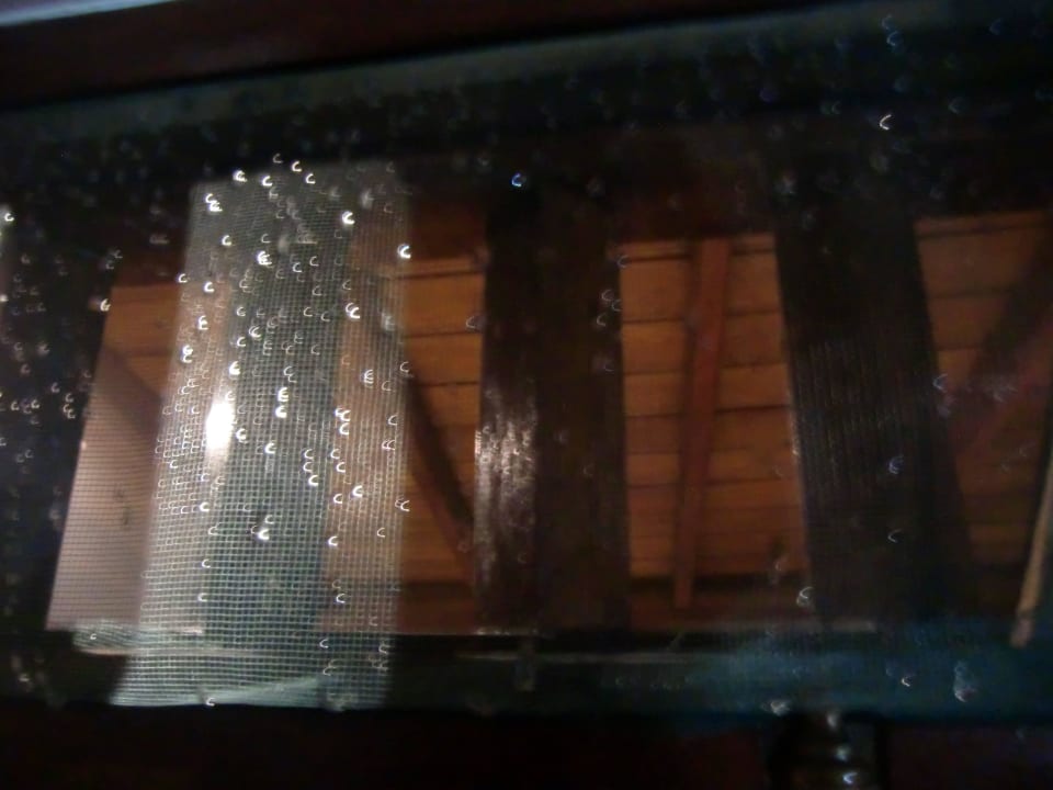 Offenes Mueckengitter, durch das der Regen dringt Sky Green Resort