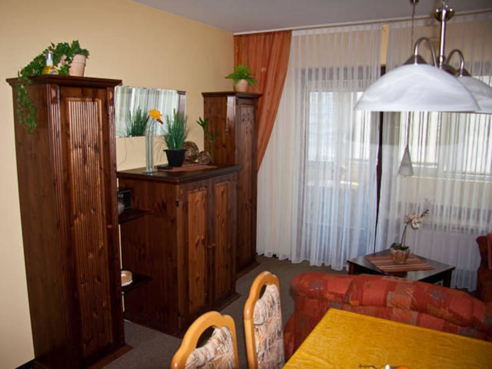 Wohnbereich Ferienwohnung B3 Strandhochhaus Sahlenburg