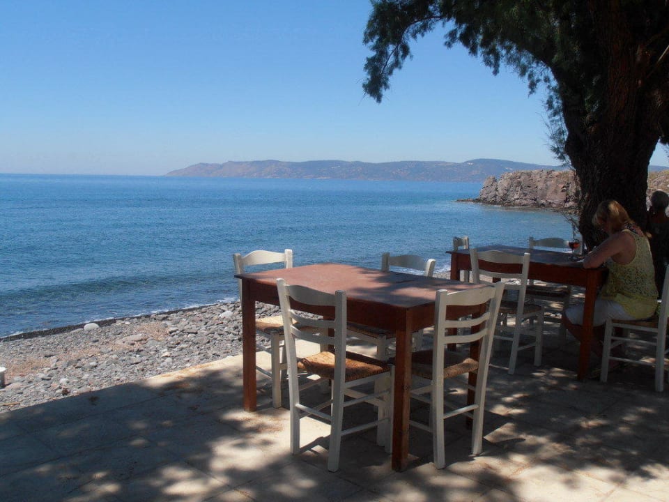 Blick aufs Meer von der Taverne aus Aphrodite Hotel