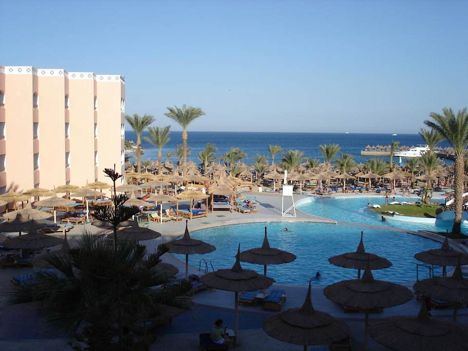 Ausblick von unserem Balkon Beach Albatros Resort