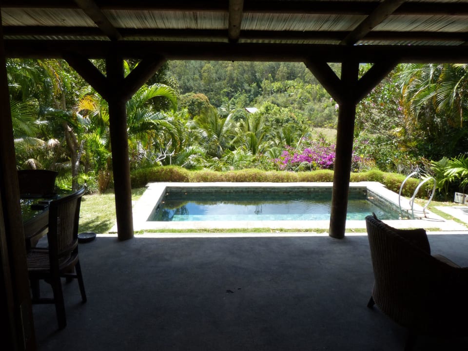 Blick auf den Pool Lakaz Chamarel Exclusive Lodge