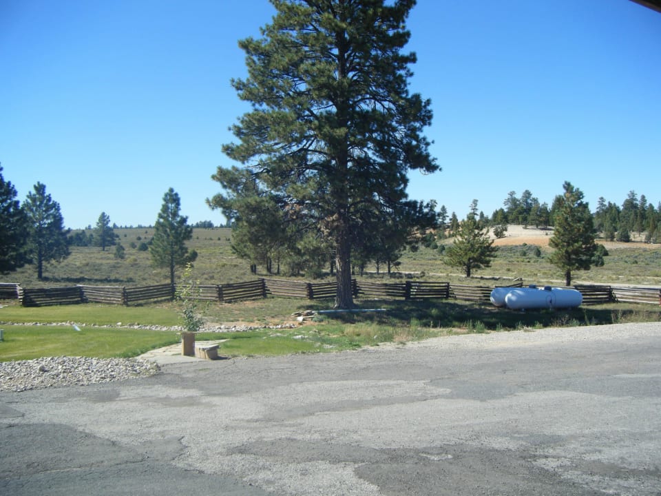 Vor unserem Zimmer, genug Platz zum Parken Hotel Bryce Canyon Pines