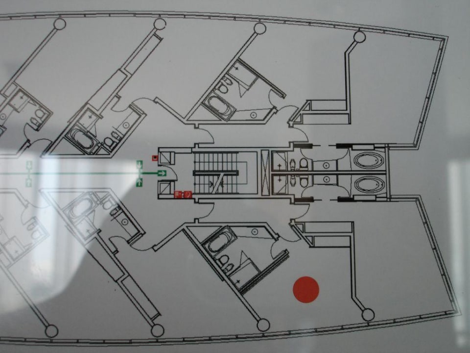 Fluchtplan/Grundriß der Zimmer Golden Sands Hotel Creek