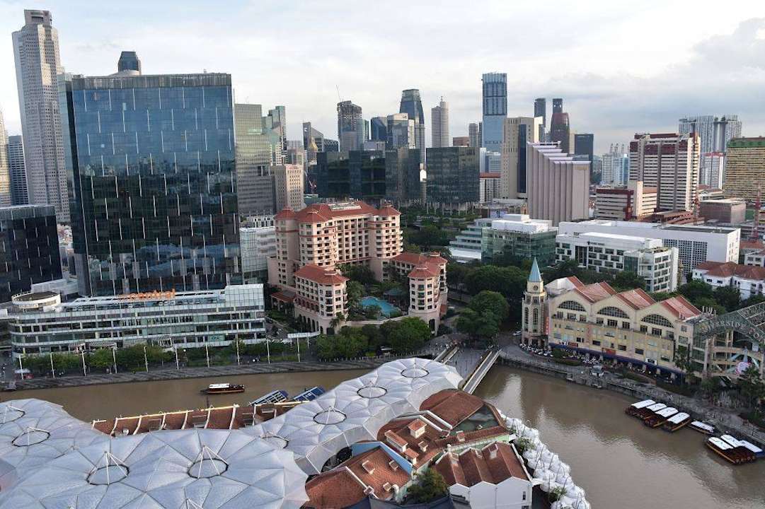 Ausblick vom Zimmer Hotel Novotel Clarke Quay