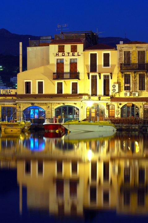 Hotel facade early morning Faros Beach Hotel