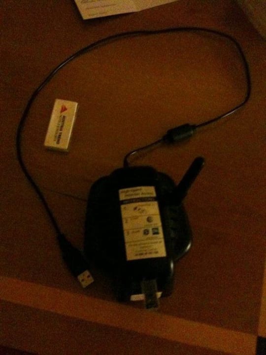 Komisches Gerät für den High-Speed Internetzugang Hilton Mainz