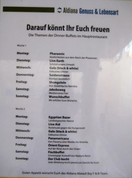 Motto fürs Buffet Cleopatra Luxury Resort Makadi Bay