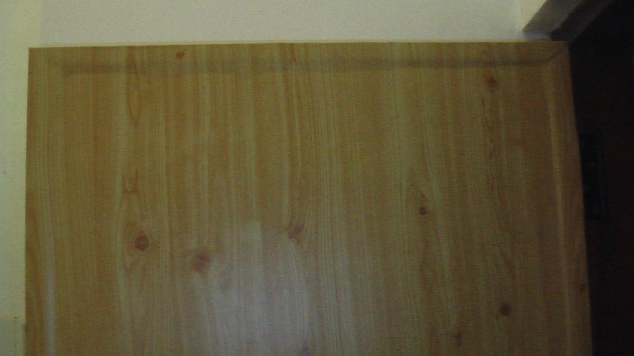 Bad - Türe mit Folie überklebt  Water Lily